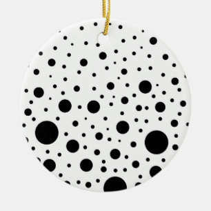 Ornement Rond En Céramique Conception de cercle noir et blanc