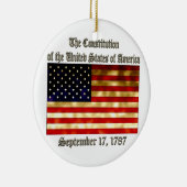 Ornement Rond En Céramique Constitution des USA (Droite)