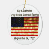 Ornement Rond En Céramique Constitution des USA (Gauche)