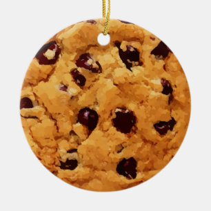 Ornement Rond En Céramique Cookie à la chips au chocolat