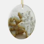 Ornement Rond En Céramique Cookies de flocon de neige (Droite)