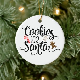 Ornement Rond En Céramique Cookies pour Père Noël Fun Christmas Ornament