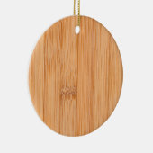 Ornement Rond En Céramique Cool élégant imprimé en bambou marron clair (Droite)