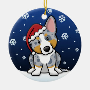 Ornement Rond En Céramique Corgi de Gallois de cardigan de Merle de bande