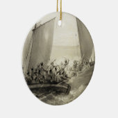 Ornement Rond En Céramique Cosaques d'Azov embarquant un corsaire turc (Droite)