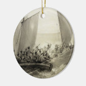 Ornement Rond En Céramique Cosaques d'Azov embarquant un corsaire turc (Gauche)