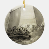 Ornement Rond En Céramique Cosaques d'Azov embarquant un corsaire turc (Dos)