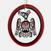 Ornement Rond En Céramique Côte Pacifique Nord-Ouest Kaigani Thunderbird (Gauche)