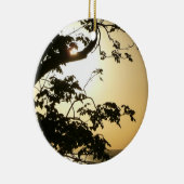 Ornement Rond En Céramique Coucher du soleil à travers les arbres II Photogra (Droite)