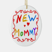 Ornement Rond En Céramique Couleurs primaires Texte Nouveaux cadeaux maman (Droite)