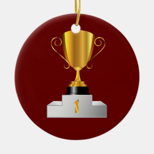 Ornement Rond En Céramique Coupe trophée d'or (Devant)