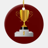 Ornement Rond En Céramique Coupe trophée d'or (Dos)