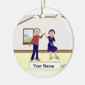 Ornement Rond En Céramique Couples de danse carrée (Gauche)