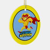 Ornement Rond En Céramique Courrier-Marathon de marathon du Wisconsin (Droite)