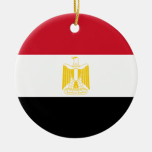 Ornement Rond En Céramique Coût bas ! Drapeau de l'Egypte