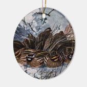 Ornement Rond En Céramique Covey des cailles (Gauche)