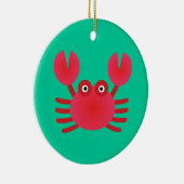 Ornement Rond En Céramique Crabe amusant (Droite)