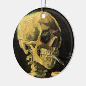 Ornement Rond En Céramique Crâne avec cigarette brûlante par Vincent van Gogh (Gauche)