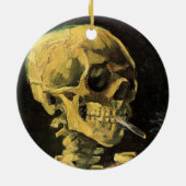 Ornement Rond En Céramique Crâne avec cigarette brûlante par Vincent van Gogh (Dos)