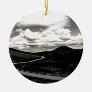 Ornement Rond En Céramique Cratères de route de scène de la lune