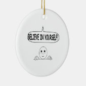 Ornement Rond En Céramique Crois En Toi-Même (Droite)