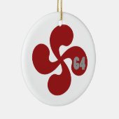 Ornement Rond En Céramique Croix Basque 64 (Droite)