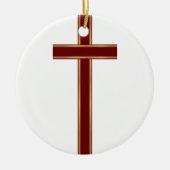 Ornement Rond En Céramique Croix chrétienne (Devant)