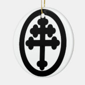 Ornement Rond En Céramique Croix de Lorraine (Gauche)