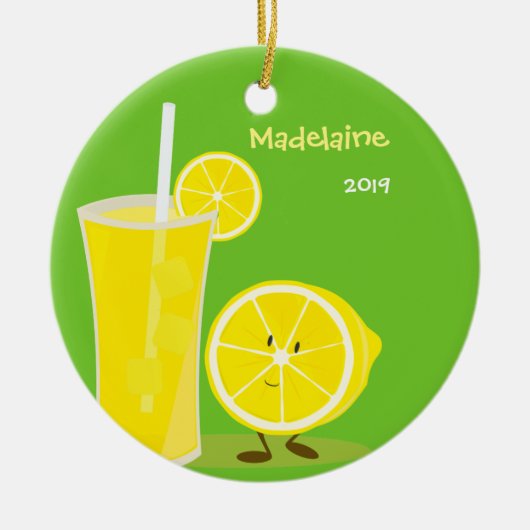 Ornement Rond En Céramique Cuisine au citron et à la limonade (Devant)