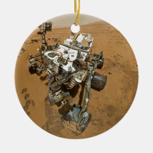 Ornement Rond En Céramique Curiosité de Mars Rover chez Rocknest (Devant)