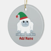 Ornement Rond En Céramique Cute Christmas Elf Yeti (Gauche)