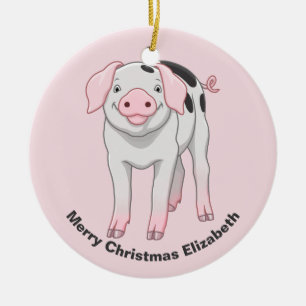 Ornement Rond En Céramique Cute Gloucestershire Vieux Points Cochon
