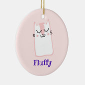 Ornement Rond En Céramique Cute Pink Sleeping Kitty Cat (Droite)