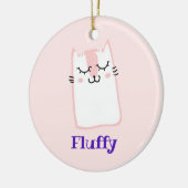 Ornement Rond En Céramique Cute Pink Sleeping Kitty Cat (Gauche)