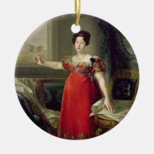 Ornement Rond En Céramique Dame Maria Isabel de Braganza, 1829 de la Reine