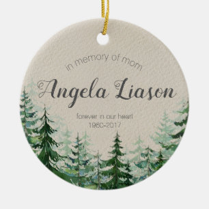 Ornement Rond En Céramique Dans la mémoire de l'ornement de Noël de maman