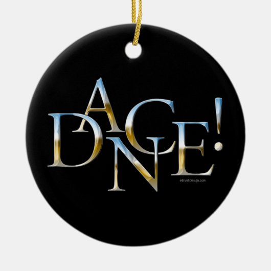 Ornement Rond En Céramique Danse ! (Chrome) (Devant)