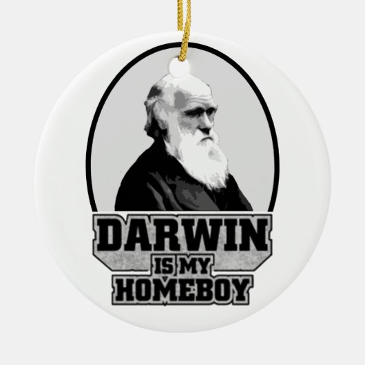 Ornement Rond En Céramique Darwin est mon Homeboy (Devant)