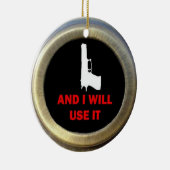 Ornement Rond En Céramique Défenseur des armes à feu (Droite)