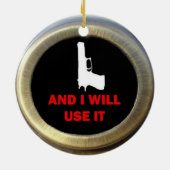 Ornement Rond En Céramique Défenseur des armes à feu (Dos)