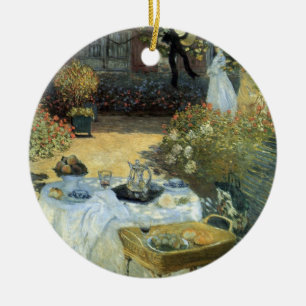 Ornement Rond En Céramique Déjeuner par Claude Monet, Impressionnisme Vintage