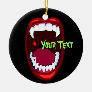 Ornement Rond En Céramique Dents de vampire en fausse dentition ornement effr