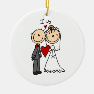 Ornement Rond En Céramique Des couples de mariage je fais le T-shirts et les