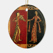 Ornement Rond En Céramique Détail d'un coffre de mariage dépeignant un (Gauche)