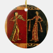 Ornement Rond En Céramique Détail d'un coffre de mariage dépeignant un (Dos)