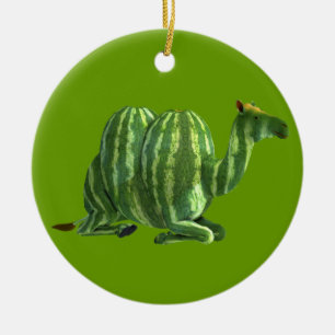 Ornement Rond En Céramique Deux Melon Camels