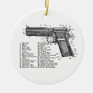 Ornement Rond En Céramique Diagramme V2 d'arme à feu