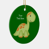 Ornement Rond En Céramique Dino vert (personnalisable) (Droite)