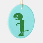 Ornement Rond En Céramique Dinosaur Dino, Vert Bleu Digital Kids Art (Droite)