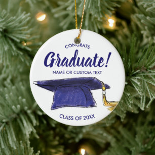 Ornement Rond En Céramique Diplôme d'ornement d'arbre de Noël Classe de 20X